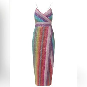 NWT Saylor Meghan Lurex Wrap Dress